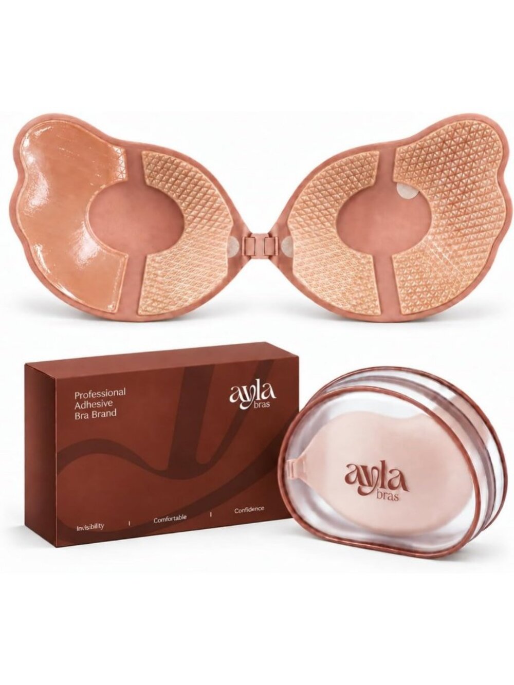 Strapless Sticky Bra Push up, Breathable Adhesive Bra, Non Adhesive Center
